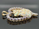 ANHÄNGER AUS 925/- SILBER VERGOLDET MIT ÄTHIOP. OPAL ,TANSANIT AAA & ZIRKON