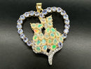 ANHÄNGER AUS 925/- SILBER VERGOLDET MIT ÄTHIOP. OPAL ,TANSANIT AAA & ZIRKON