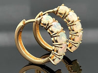 CREOLEN AUS 925/- SILBER VERGOLDET MIT ÄTHIOP. OPAL