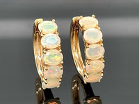 CREOLEN AUS 925/- SILBER VERGOLDET MIT ÄTHIOP. OPAL