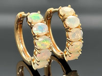 CREOLEN AUS 925/- SILBER VERGOLDET MIT ÄTHIOP. OPAL