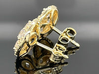 OHRSTECKER AUS 925/- SILBER GELBVERGOLDET MIT ZIRKONIA