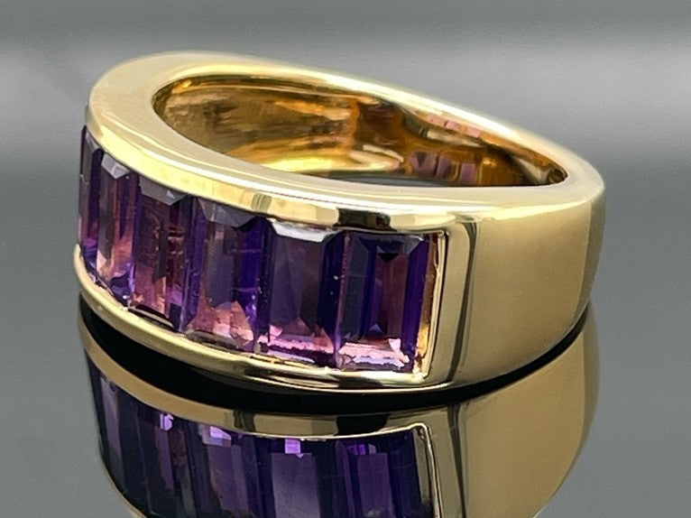 RING AUS 925/- SILBER VERGOLDET MIT AMETHYST