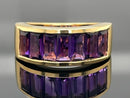 RING AUS 925/- SILBER VERGOLDET MIT AMETHYST