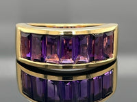 RING AUS 925/- SILBER VERGOLDET MIT AMETHYST
