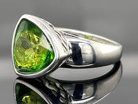 RING AUS 925/- SILBER RHODINIERT MIT BERNSTEIN NATUR (CA.1,55 ct.)