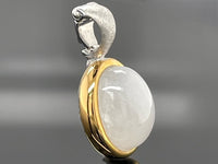 CLIP ANHÄNGER AUS 925/- SILBER BICOLOR MIT RAINBOW MONSTEIN (CA.3,6 ct.)