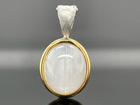 CLIP ANHÄNGER AUS 925/- SILBER BICOLOR MIT RAINBOW MONSTEIN (CA.3,6 ct.)