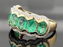 RING GR. 17 (53) AUS 585/-GELBGOLD MIT SAMBIA SMARAGD & BRILLANTEN