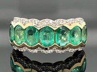 RING GR. 17 (53) AUS 585/-GELBGOLD MIT SAMBIA SMARAGD & BRILLANTEN