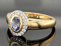 RING AUS 925/- SILBER VERGOLDET MIT TANSANIT AAAA & ZIRKON