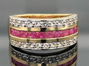 RING AUS 925/- SILBER VERGOLDET MIT SAMBIA RUBIN & ZIRKON