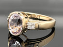 RING AUS 375/- GELBGOLD MIT KUNZIT & ZIRKON