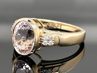 RING AUS 375/- GELBGOLD MIT KUNZIT & ZIRKON