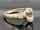 RING AUS 375/- GELBGOLD MIT KUNZIT & ZIRKON