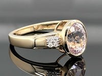 RING AUS 375/- GELBGOLD MIT KUNZIT & ZIRKON