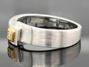 RING AUS 925/- SILBER & 585/- GELBGOLD MIT BRILLANTEN ( GES.CA.0,05 ct.)