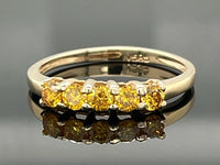 RING AUS 585/- GELBGOLD MITHONEY YELLOW BRILLANTEN (ges.ca. 0,35 ct.)