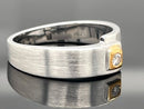 RING AUS 925/- SILBER & 585/- GELBGOLD MIT BRILLANTEN ( GES.CA.0,05 ct.)