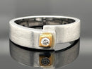 RING AUS 925/- SILBER & 585/- GELBGOLD MIT BRILLANTEN ( GES.CA.0,05 ct.)