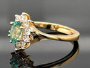 RING AUS 925/- SILBER VERGOLDET MIT SAMBIA SMARAGD & ZIRKON