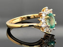RING AUS 925/- SILBER VERGOLDET MIT SAMBIA SMARAGD & ZIRKON