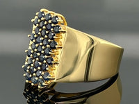 RING AUS 925/- SILBER VERGOLDET MIT SAPHIR