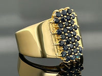 RING AUS 925/- SILBER VERGOLDET MIT SAPHIR