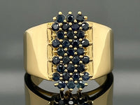 RING AUS 925/- SILBER VERGOLDET MIT SAPHIR