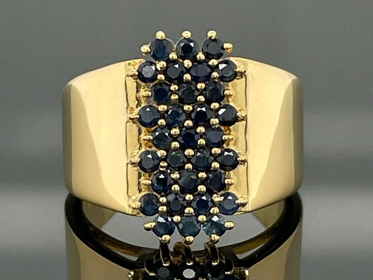 RING AUS 925/- SILBER VERGOLDET MIT SAPHIR