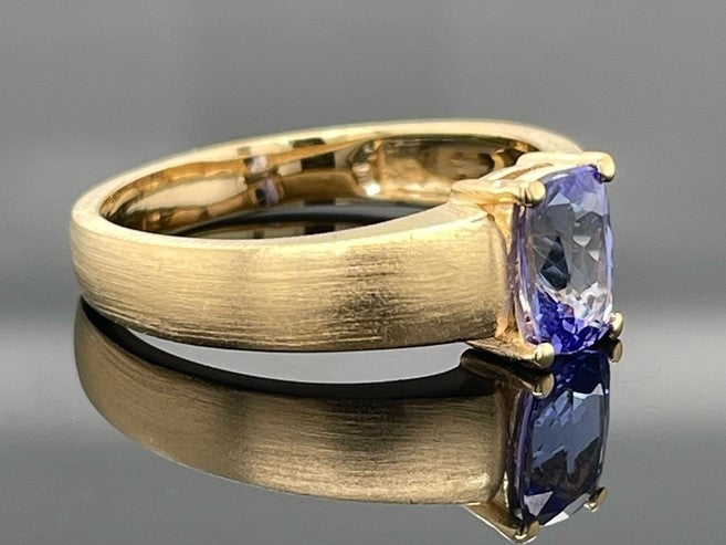 RING AUS 925/- SILBER VERGOLDET MIT TANSANIT