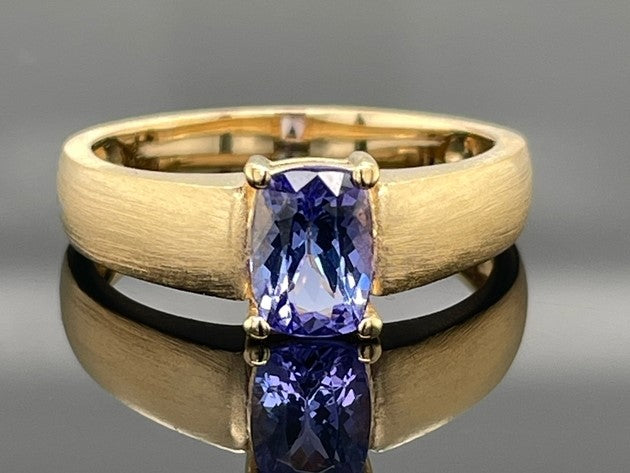 RING AUS 925/- SILBER VERGOLDET MIT TANSANIT