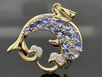 ANHÄNGER AUS 925/- SILBER VERGOLDET MIT TANSANIT & ZIRKON