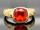 RING AUS 375/- GELBGOLD MIT FEUEROPAL (CA.1,08 ct.)