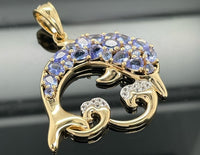 ANHÄNGER AUS 925/- SILBER VERGOLDET MIT TANSANIT & ZIRKON