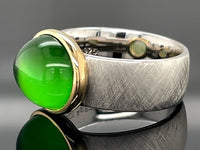RING AUS 925/- SILBER BICOLOR MIT BERNSTEIN/PERMUTT-DUBL.BEH. ( CA.2,40 ct.)