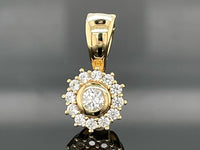 2-TLG. SET RING & ANHÄNGER AUS 925/- SILBER VERGOLDET MIT ZIRKON