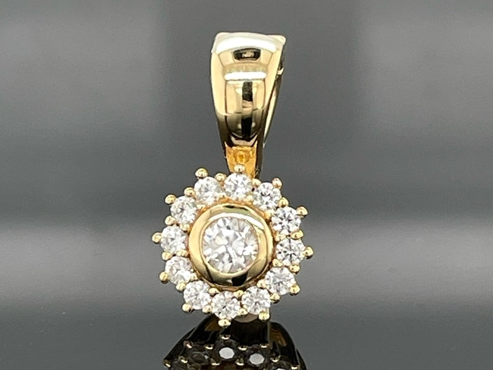 2-TLG. SET RING & ANHÄNGER AUS 925/- SILBER VERGOLDET MIT ZIRKON