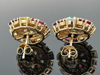 OHRSTECKER AUS 925/- SILBER VERGOLDET MIT MULTI EDELSTEINE