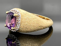 RING AUS 925/- SILBER VERGOLDET MIT AMETHYST & ZIRKON