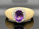 RING AUS 925/- SILBER VERGOLDET MIT AMETHYST & ZIRKON