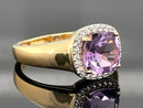 RING AUS 925/- SILBER VERGOLDET MIT AMETHYST & ZIRKON