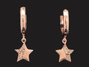 CREOLEN AUS 925/- SILBER ROSÈVERGOLDET MIT DIAMANT ( GES. CA. 0,05 ct.)