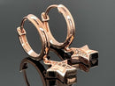 CREOLEN AUS 925/- SILBER ROSÈVERGOLDET MIT DIAMANT ( GES. CA. 0,05 ct.)