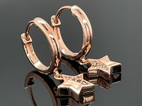 CREOLEN AUS 925/- SILBER ROSÈVERGOLDET MIT DIAMANT ( GES. CA. 0,05 ct.)