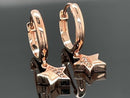 CREOLEN AUS 925/- SILBER ROSÈVERGOLDET MIT DIAMANT ( GES. CA. 0,05 ct.)
