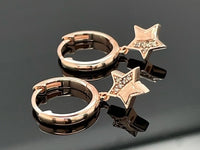 CREOLEN AUS 925/- SILBER ROSÈVERGOLDET MIT DIAMANT ( GES. CA. 0,05 ct.)