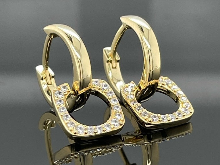 CREOLEN AUS 925/- SILBER GELBVERGOLDET MIT ZIRKONA