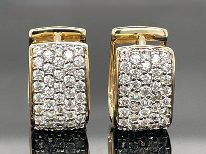 CREOLEN AUS 925/- SILBER VERGOLDET MIT ZIRKON