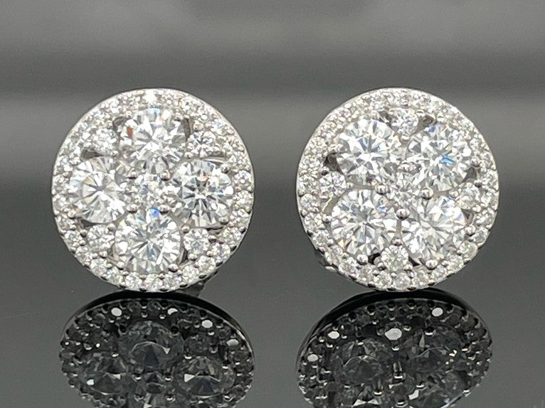 OHRSTECKER AUS 925/- SILBER RHODINIERT MIT ZIRKONIA
